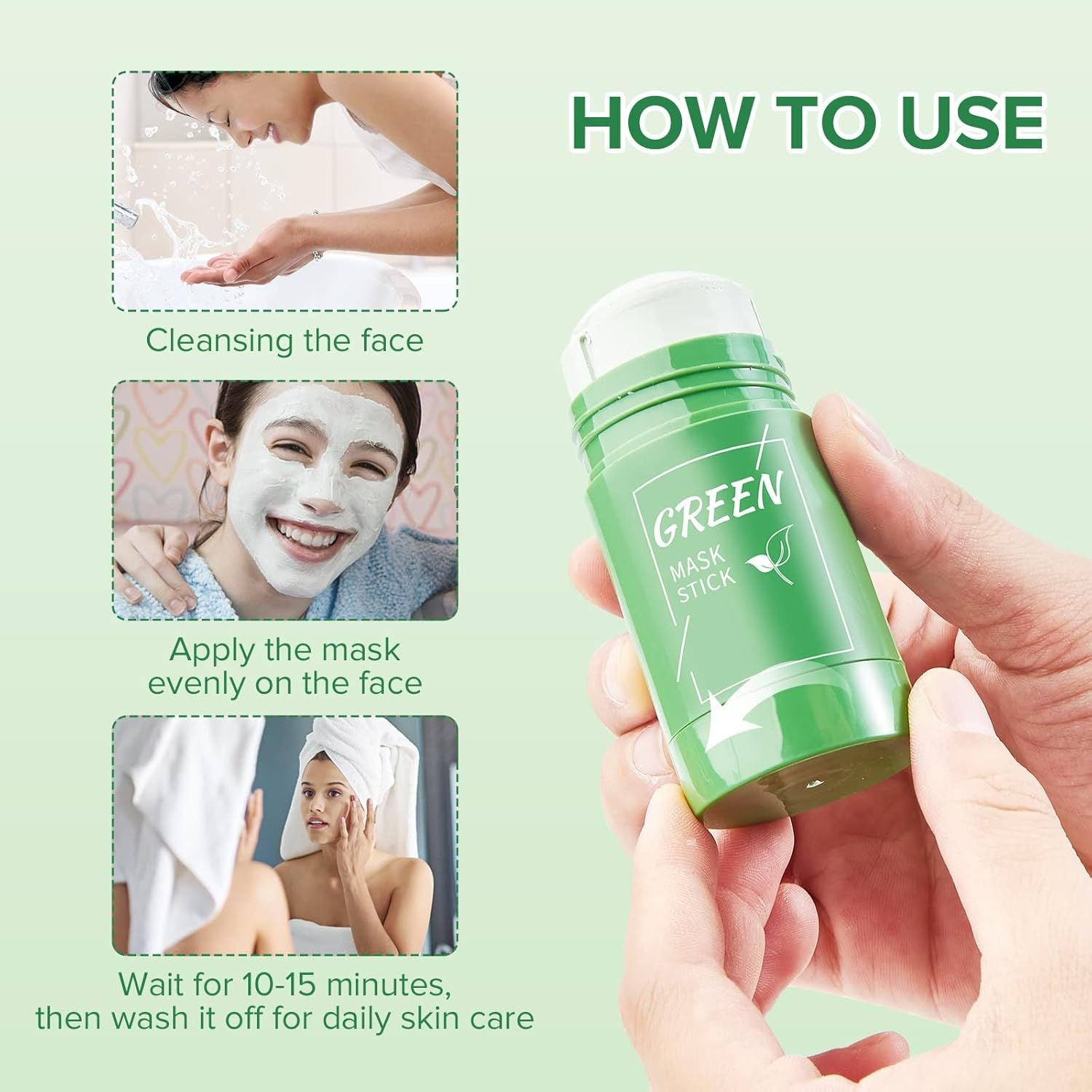 ( Green Tea Mask Stick for Face)  عصا قناع الشاي الأخضر للوجه